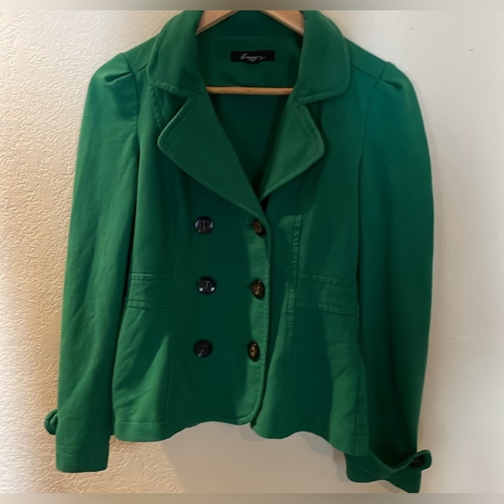 Forever 21 double breasted, green cotton jacket